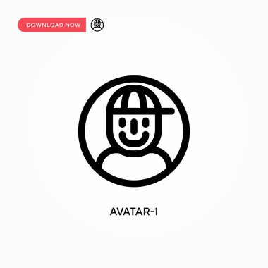 Avatar-1 Basit vektör simgesi. Web sitesi veya mobil uygulama için modern, basit düz vektör çizimi