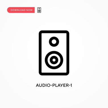 Ses oynatıcı-1 Basit vektör simgesi. Web sitesi veya mobil uygulama için modern, basit düz vektör çizimi