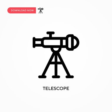 Teleskop basit vektör simgesi. Web sitesi veya mobil uygulama için modern, basit düz vektör çizimi