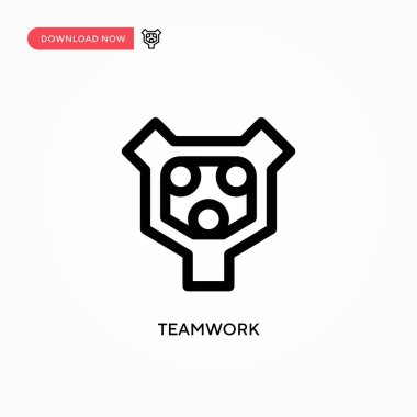 Takım çalışması basit vektör simgesi. Web sitesi veya mobil uygulama için modern, basit düz vektör çizimi