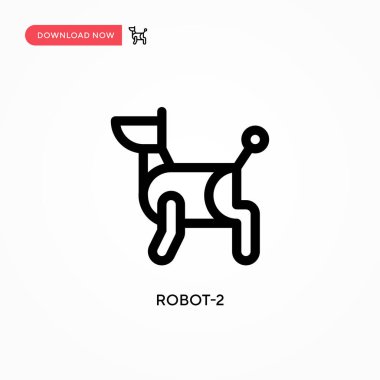 Robot-2 basit vektör simgesi. Web sitesi veya mobil uygulama için modern, basit düz vektör çizimi