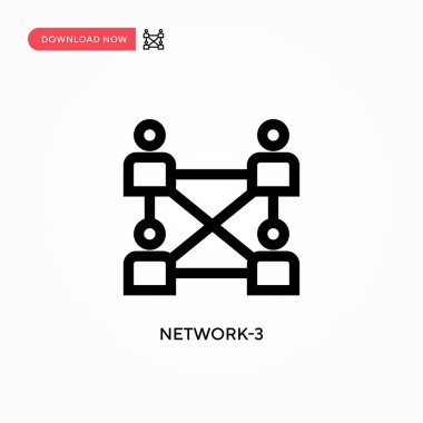Ağ-3 basit vektör simgesi. Web sitesi veya mobil uygulama için modern, basit düz vektör çizimi