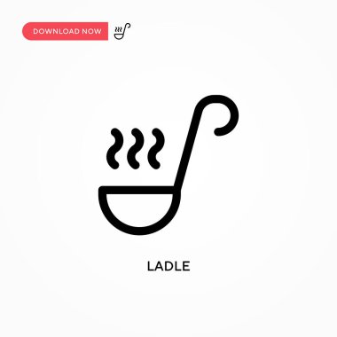 Ladle Basit vektör simgesi. Web sitesi veya mobil uygulama için modern, basit düz vektör çizimi