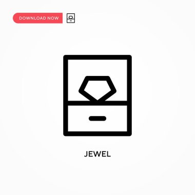 Basit Jewel vektör simgesi. Web sitesi veya mobil uygulama için modern, basit düz vektör çizimi