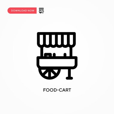 Yemek arabası basit vektör simgesi. Web sitesi veya mobil uygulama için modern, basit düz vektör çizimi