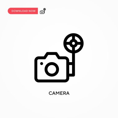 Kamera basit vektör simgesi. Web sitesi veya mobil uygulama için modern, basit düz vektör çizimi