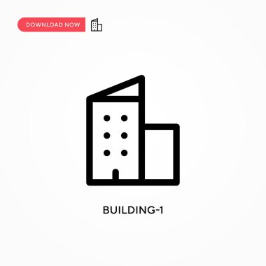 Bina-1 basit vektör simgesi. Web sitesi veya mobil uygulama için modern, basit düz vektör çizimi