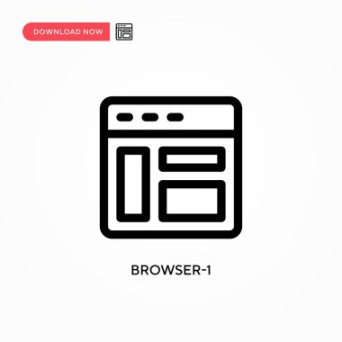 Tarayıcı 1 basit vektör simgesi. Web sitesi veya mobil uygulama için modern, basit düz vektör çizimi