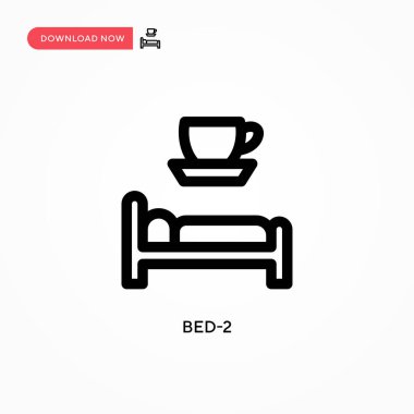 Yatak-2 basit vektör simgesi. Web sitesi veya mobil uygulama için modern, basit düz vektör çizimi