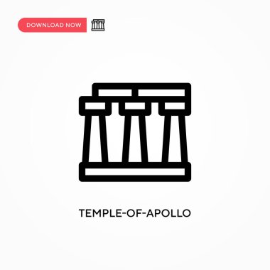 Apollo Tapınağı basit vektör ikonu. Web sitesi veya mobil uygulama için modern, basit düz vektör çizimi
