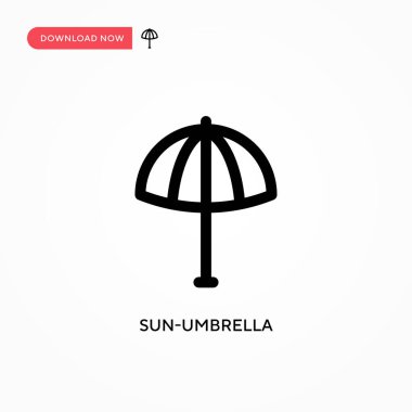 Güneş şemsiyesi basit vektör simgesi. Web sitesi veya mobil uygulama için modern, basit düz vektör çizimi