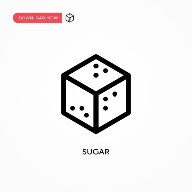 Sugar Simple vektör simgesi. Web sitesi veya mobil uygulama için modern, basit düz vektör çizimi