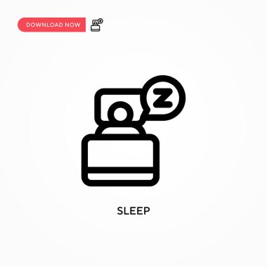 Uyu Basit vektör simgesi. Web sitesi veya mobil uygulama için modern, basit düz vektör çizimi
