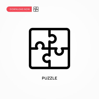 Bulmaca Basit vektör simgesi. Web sitesi veya mobil uygulama için modern, basit düz vektör çizimi