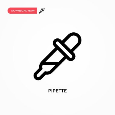 Pipette Basit vektör simgesi. Web sitesi veya mobil uygulama için modern, basit düz vektör çizimi