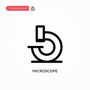 Mikroskop basit vektör simgesi. Web sitesi veya mobil uygulama için modern, basit düz vektör çizimi
