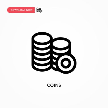 Sikkeler basit vektör simgesi. Web sitesi veya mobil uygulama için modern, basit düz vektör çizimi