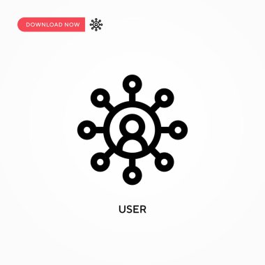 Kullanıcı Basit vektör simgesi. Web sitesi veya mobil uygulama için modern, basit düz vektör çizimi