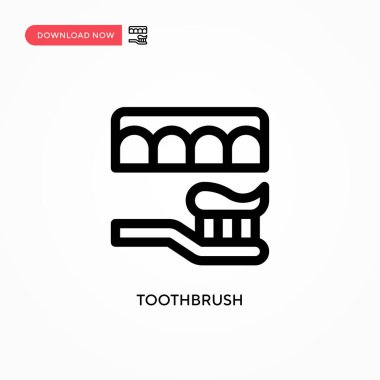 Diş fırçası basit vektör simgesi. Web sitesi veya mobil uygulama için modern, basit düz vektör çizimi
