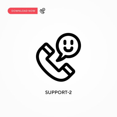 Destek 2 Basit vektör simgesi. Web sitesi veya mobil uygulama için modern, basit düz vektör çizimi