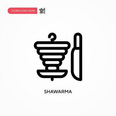 Shawarma Basit vektör simgesi. Web sitesi veya mobil uygulama için modern, basit düz vektör çizimi