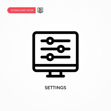 Ayarlar Basit vektör simgesi. Web sitesi veya mobil uygulama için modern, basit düz vektör çizimi