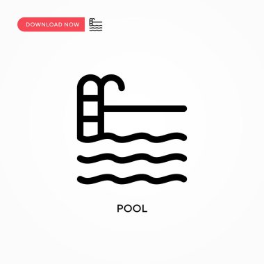Havuz basit vektör simgesi. Web sitesi veya mobil uygulama için modern, basit düz vektör çizimi