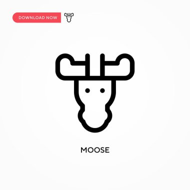 Moose Basit vektör simgesi. Web sitesi veya mobil uygulama için modern, basit düz vektör çizimi