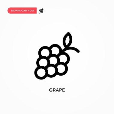 Üzüm basit vektör simgesi. Web sitesi veya mobil uygulama için modern, basit düz vektör çizimi
