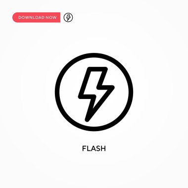 Basit Flash vektör simgesi. Web sitesi veya mobil uygulama için modern, basit düz vektör çizimi
