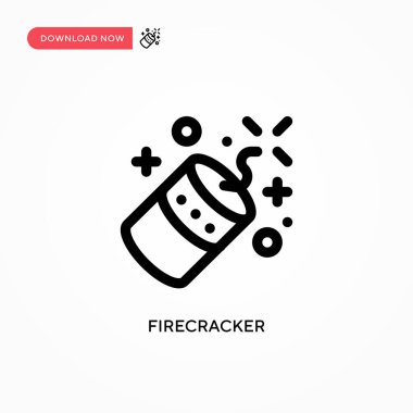 Firecracker Basit vektör simgesi. Web sitesi veya mobil uygulama için modern, basit düz vektör çizimi