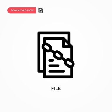 Dosya Basit vektör simgesi. Web sitesi veya mobil uygulama için modern, basit düz vektör çizimi