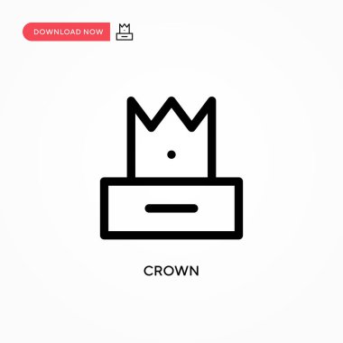 Crown Basit vektör simgesi. Web sitesi veya mobil uygulama için modern, basit düz vektör çizimi