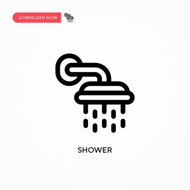 Duş basit vektör simgesi. Web sitesi veya mobil uygulama için modern, basit düz vektör çizimi