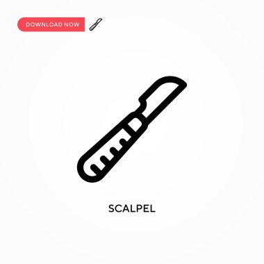 Neşter Basit vektör simgesi. Web sitesi veya mobil uygulama için modern, basit düz vektör çizimi