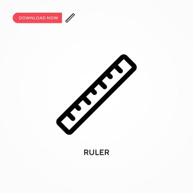 Cetvel Basit vektör simgesi. Web sitesi veya mobil uygulama için modern, basit düz vektör çizimi