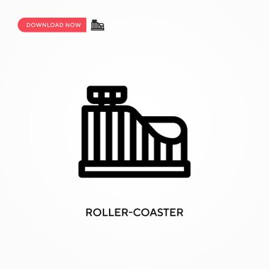 Roller-coaster Basit vektör simgesi. Web sitesi veya mobil uygulama için modern, basit düz vektör çizimi