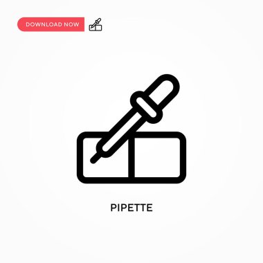 Pipette Basit vektör simgesi. Web sitesi veya mobil uygulama için modern, basit düz vektör çizimi
