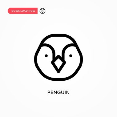Penguen Basit vektör simgesi. Web sitesi veya mobil uygulama için modern, basit düz vektör çizimi