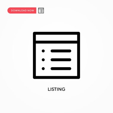 Basit vektör simgesi listeleniyor. Web sitesi veya mobil uygulama için modern, basit düz vektör çizimi