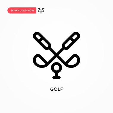 Golf basit vektör simgesi. Web sitesi veya mobil uygulama için modern, basit düz vektör çizimi
