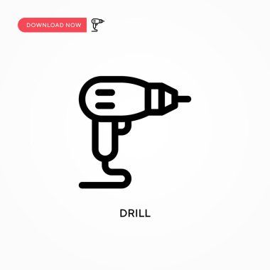 Matkap Basit vektör simgesi. Web sitesi veya mobil uygulama için modern, basit düz vektör çizimi