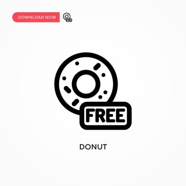 Donut Basit vektör simgesi. Web sitesi veya mobil uygulama için modern, basit düz vektör çizimi