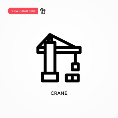 Crane Basit vektör simgesi. Web sitesi veya mobil uygulama için modern, basit düz vektör çizimi
