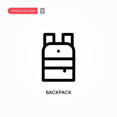 Sırt çantası Basit vektör simgesi. Web sitesi veya mobil uygulama için modern, basit düz vektör çizimi