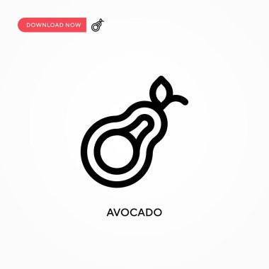 Avokado Basit vektör simgesi. Web sitesi veya mobil uygulama için modern, basit düz vektör çizimi