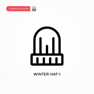 Kış şapkası-1 Basit vektör simgesi. Web sitesi veya mobil uygulama için modern, basit düz vektör çizimi