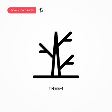 Ağaç-1 basit vektör simgesi. Web sitesi veya mobil uygulama için modern, basit düz vektör çizimi
