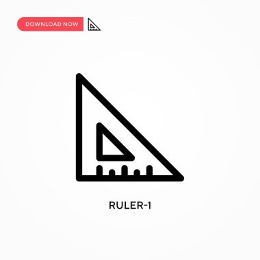 Cetvel-1 Basit vektör simgesi. Web sitesi veya mobil uygulama için modern, basit düz vektör çizimi