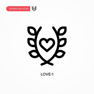 Love-1 Basit vektör simgesi. Web sitesi veya mobil uygulama için modern, basit düz vektör çizimi